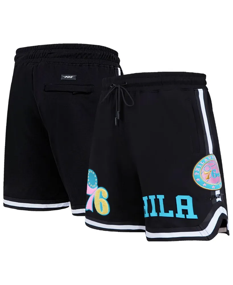 Men's Pro Standard Black Philadelphia 76ers Washed Neon Shorts