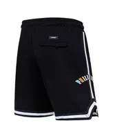 Men's Pro Standard Black Philadelphia 76ers Washed Neon Shorts