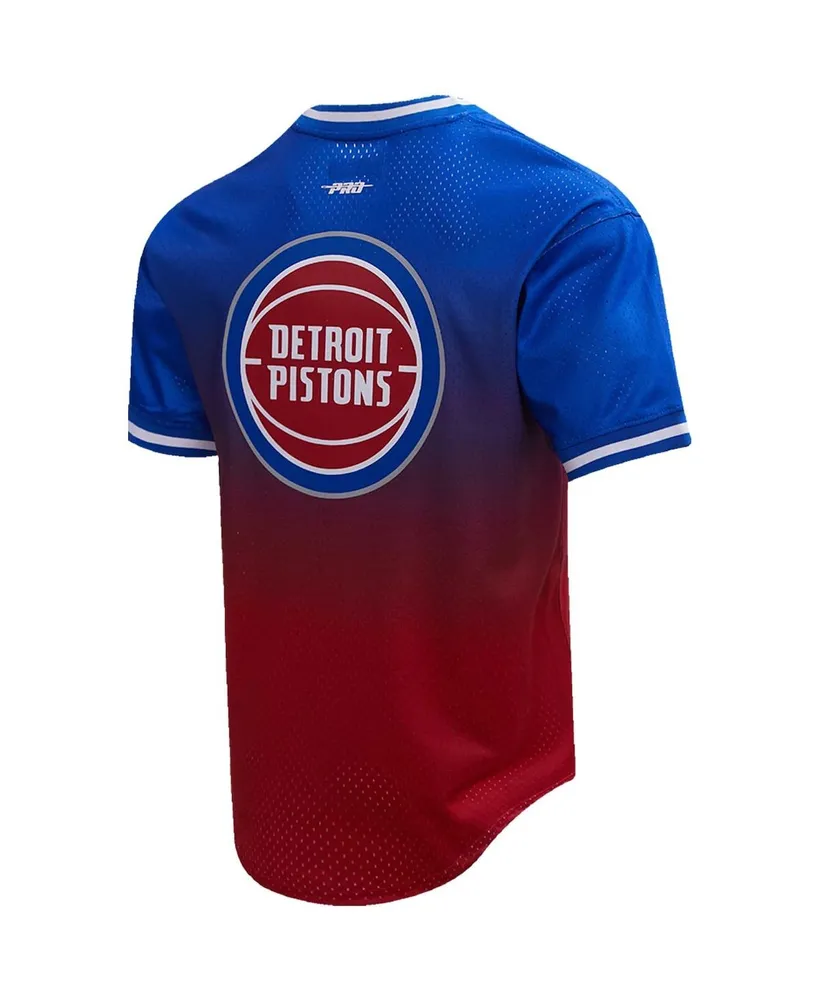 Men's Post Cade Cunningham Royal, Red Detroit Pistons Ombre Name and Number T-shirt
