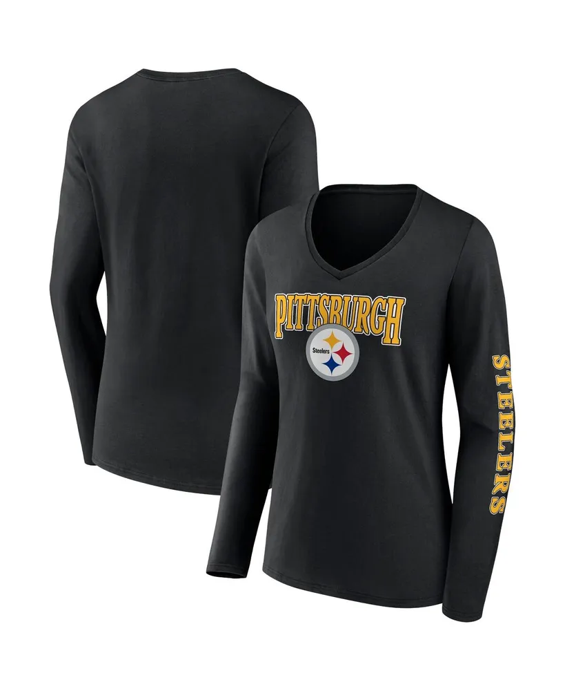 Women's Fanatics Branded Black Cincinnati Bengals Wordmark Long Sleeve  V-Neck T-Shirt