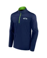 Men's Fanatics College Navy Seattle Seahawks Defender Half-Zip Top