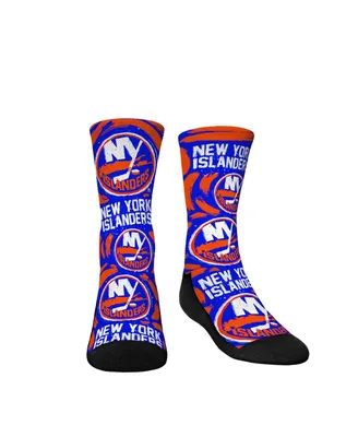 Youth Boys and Girls Rock 'Em Socks New York Islanders Allover Logo and Paint Crew Socks