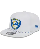 Men's New Era White Los Angeles Rams Tee Golfer 9FIFTY Snapback Hat