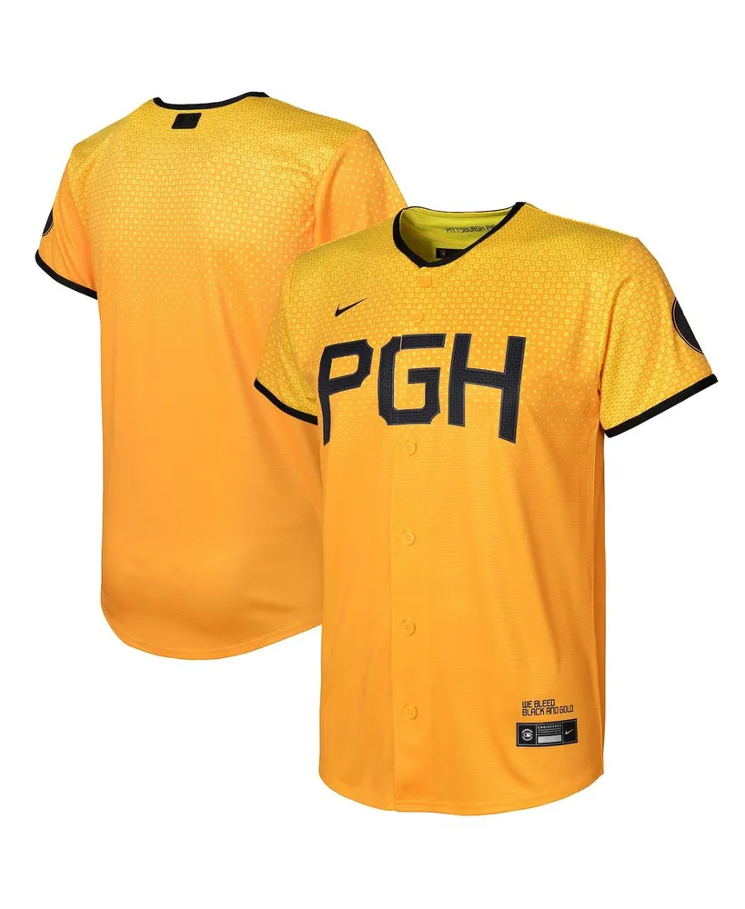 Toddler Boys and Girls Nike Gold Pittsburgh Pirates 2023 City Connect Replica jersey