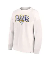 Women's Fanatics White Los Angeles Rams Leopard Team Pullover Sweatshirt