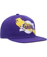 Men's Mitchell & Ness Purple Los Angeles Lakers Paint By Numbers Snapback Hat