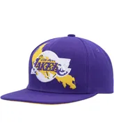 Men's Mitchell & Ness Purple Los Angeles Lakers Paint By Numbers Snapback Hat