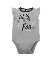 Newborn & Infant Boys and Girls Black, Heather Gray Chicago White Sox Little Fan Two-Pack Bodysuit Set