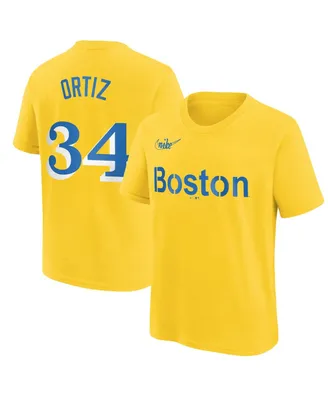 Big Boys Nike David Ortiz Gold Boston Red Sox City Connect Name and Number T-shirt