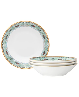 Noritake Serene Garden 4 Piece Soup Bowls Set, 7", 20 oz, Service for 4