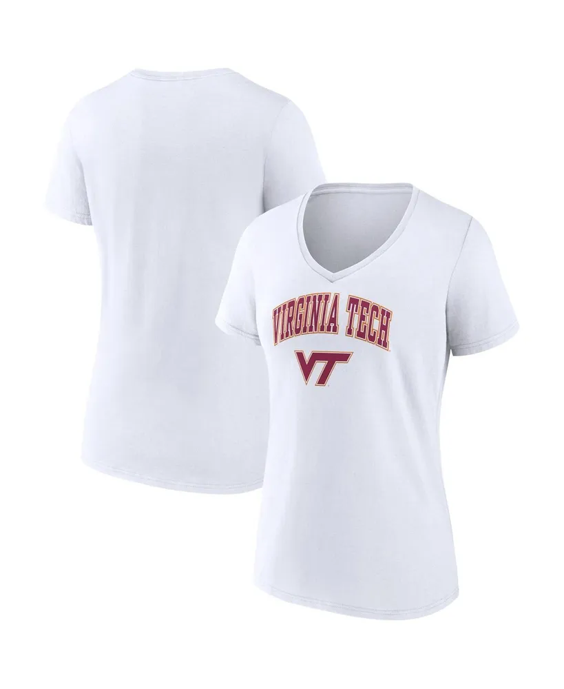 Women's Fanatics White Virginia Tech Hokies Evergreen Campus V-Neck T-shirt