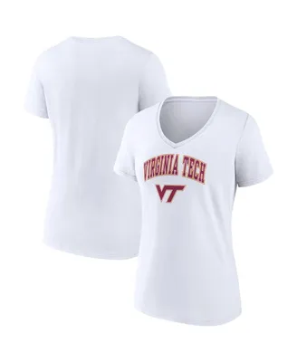 Women's Fanatics White Virginia Tech Hokies Evergreen Campus V-Neck T-shirt