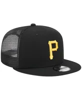 Men's New Era Black Pittsburgh Pirates Team Color Trucker 9FIFTY Snapback Hat