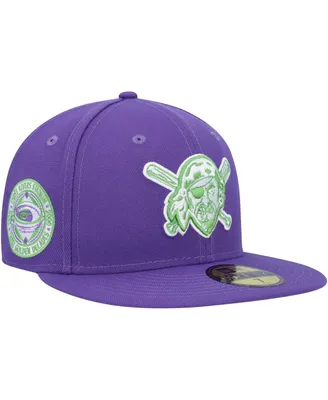 Men's New Era Purple Pittsburgh Pirates Lime Side Patch 59FIFTY Fitted Hat