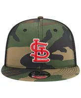 Men's New Era Camo St. Louis Cardinals Woodland Camo Trucker 9FIFTY Snapback Hat
