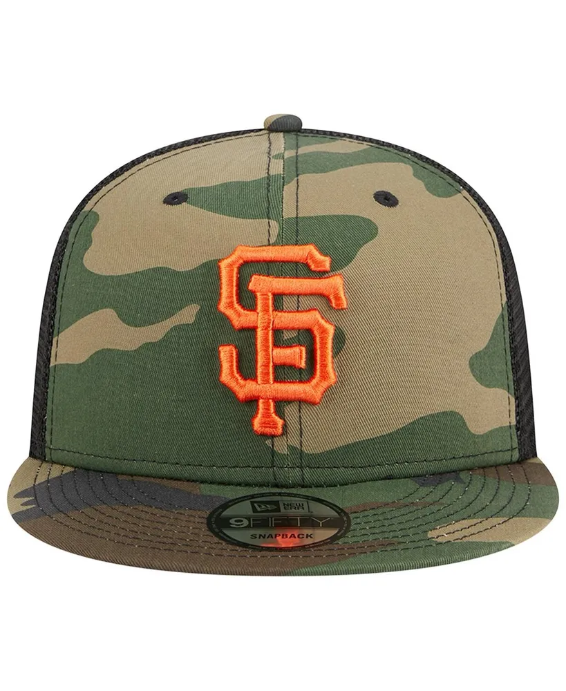 Men's New Era Camo San Francisco Giants Woodland Camo Trucker 9FIFTY Snapback Hat