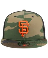 Men's New Era Camo San Francisco Giants Woodland Camo Trucker 9FIFTY Snapback Hat