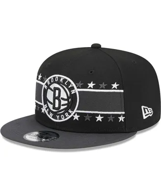 Men's New Era Black Brooklyn Nets Banded Stars 9FIFTY Snapback Hat