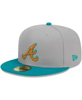 Men's New Era Gray, Teal Atlanta Braves 59FIFTY Fitted Hat