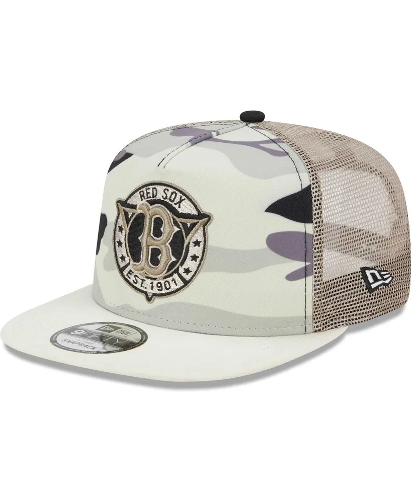 Detroit Tigers New Era Chrome Camo A-Frame 9FIFTY Trucker Snapback Hat -  White