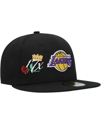 Men's New Era Black Los Angeles Lakers Crown Champs 59FIFTY Fitted Hat