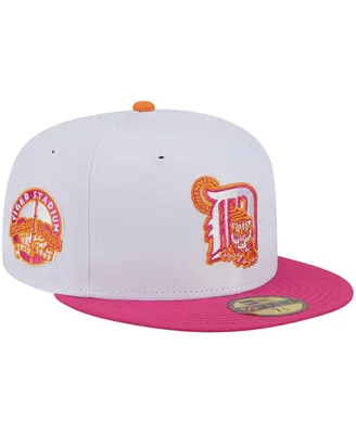 Men's New Era White, Pink Detroit Tigers Tiger Stadium 59FIFTY Fitted Hat