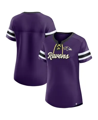 Women's Fanatics Purple Baltimore Ravens Original State Lace-Up T-shirt