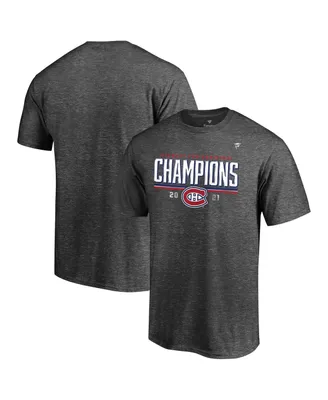 Men's Fanatics Heathered Charcoal Montreal Canadiens 2021 Stanley Cup Semifinal Champions Locker Room T-shirt