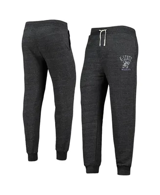 Men's Alternative Apparel Heathered Black Kansas State Wildcats Dodgeball Tri-Blend Pants