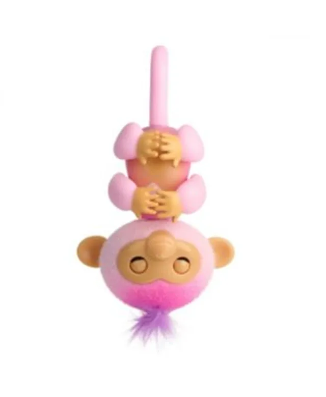 Fingerlings 2023 New Interactive Baby Monkey Reacts to Touch – 70+ Sounds &  Reactions – Harmony (Pink)