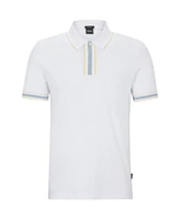 Boss by Hugo Men's Contrast Tipping Interlock-Cotton Polo