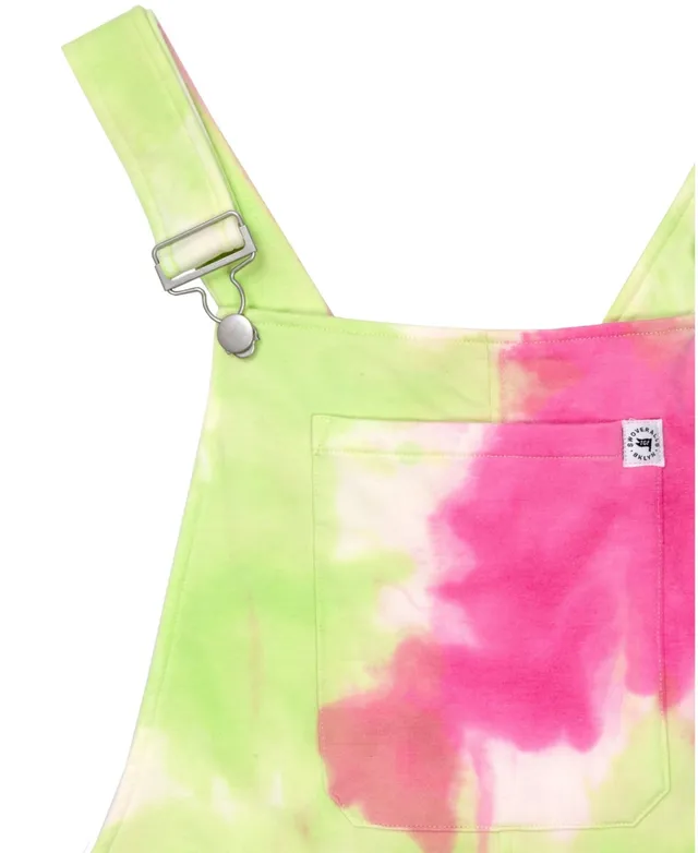 Swoveralls Unisex Super Soft Sweatpant Overall Shorts - Pink Lemonade Tie  Dye