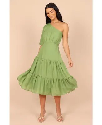 Petal and Pup Women's Milla One Shoulder Tiered Midi Dress