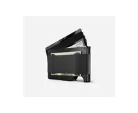 The Ridge Aluminum Royal Black: Cash Strap Wallet