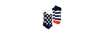 Happy Socks 2-Pack Big Dot Stripe Low Socks