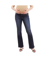 Indigo Poppy Maternity Side Elastic Bootcut Jeans