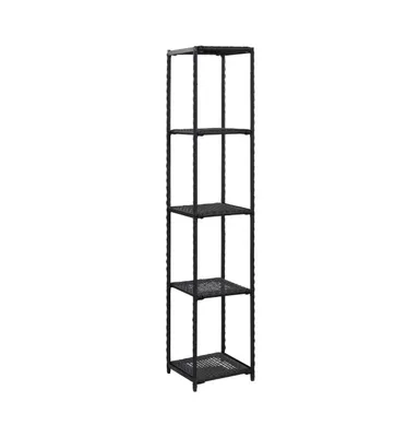 vidaXL Storage Shelf Black 11.8"x11.8"x59.1" Poly Rattan