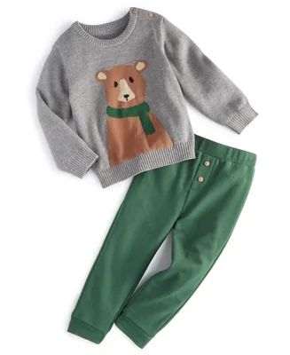 First Impressions Baby Boys Bear Sweater and Pants, 2 Piece Set, Created for Macy's