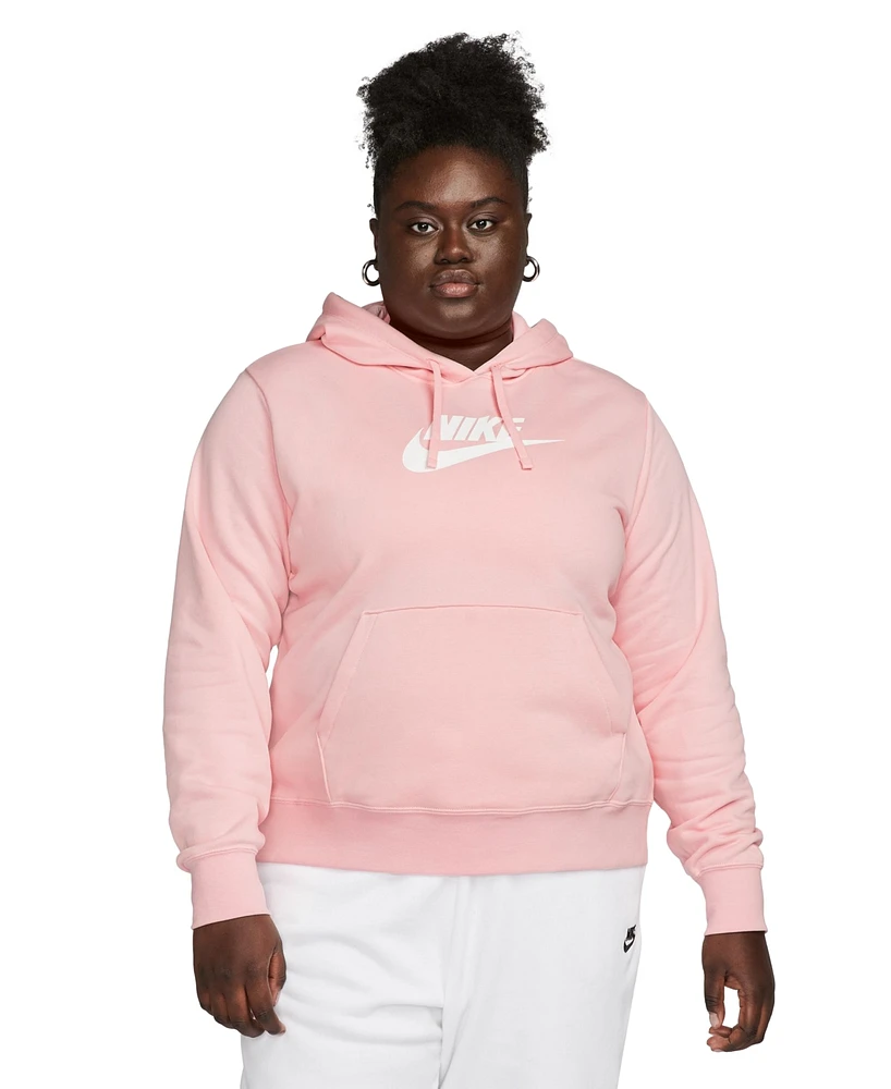 Nike Plus Size Active Sportswear Club Hooded Fleece Sweatshirt