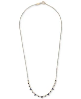 Black Sapphire Mini Cluster 17" Collar Necklace (7/8 ct. t.w.) in 14k Gold-Plated Sterling Silver