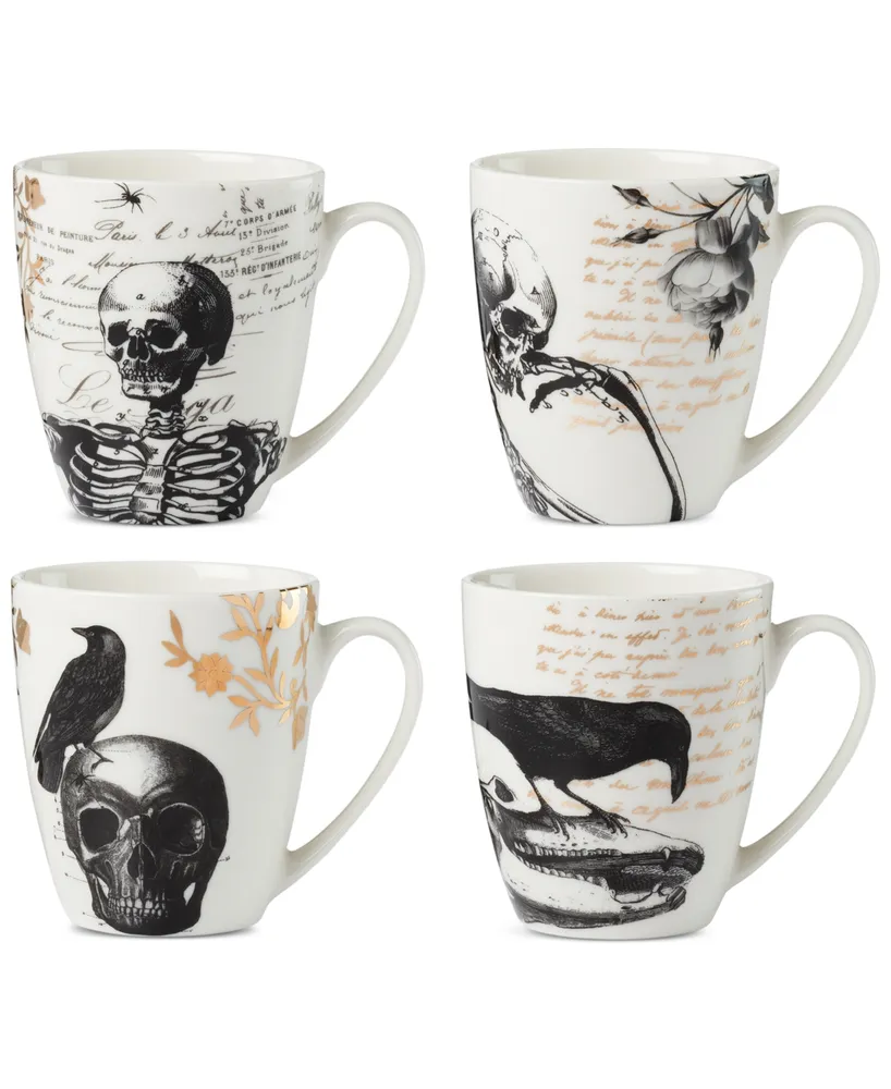 Lenox Vintage Gold Halloween Mugs, Set of 4