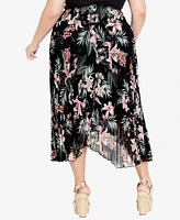 City Chic Women's Natalie Print Midi Skirt