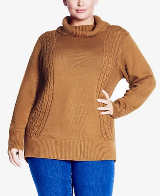 Avenue Plus Rosie Cable Knit Sweater