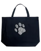 Dog Paw - Large Word Art Tote Bag