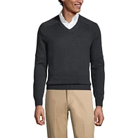 Lands' End Men's School Uniform Cotton Modal V-neck Sweater