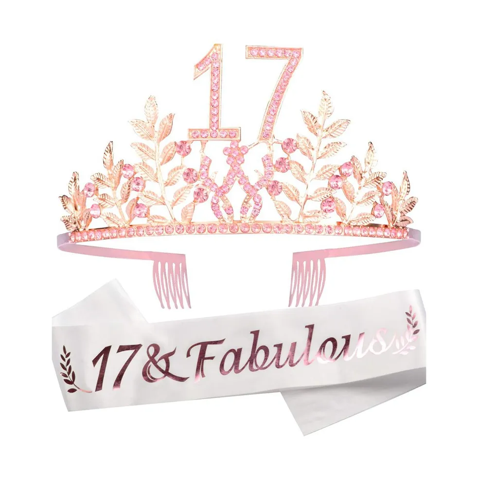 17th Birthday Sash and Tiara Set for Girls