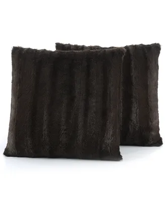Cheer Collection Plush Reversible Faux Fur 2-Pack Decorative Pillow