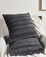 Cheer Collection Plush Reversible Faux Fur 2-Pack Decorative Pillow