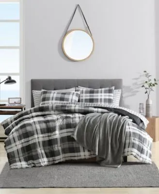 Nautica Cross View Plaid Brushed Micro Suede Comforter Sets