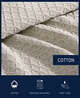 Nautica Baird Solid Cotton Dobby Reversible Blanket